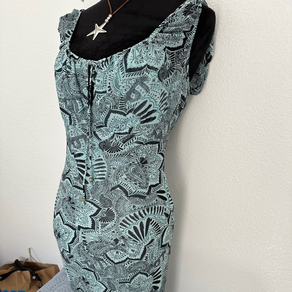 Guess Jean Y2K, 90’s Paisley Mesh fitted slip Midi Dress